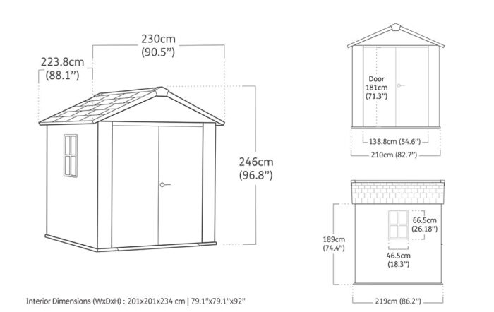 Signature Apex Shed 7.5x7ft - Ashwood Brown