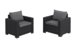 California Armchair x2 - Grey