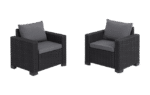 California Armchair x2 - Grey