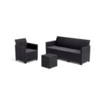 Keter Marie Outdoor Lounge Set | 2 Sofas + Vigo Storage Table + Cushions | Rattan-Effect Finish | Weatherproof Resin | 15-Min Easy Assembly | 3-Year Guarantee - Image 4