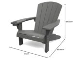 Keter Alpine Adirondack Outdoor Garden Furniture Chair - Graphite Grey - Image 8