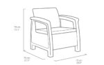 Keter GF06784 Corfu Outdoor 4 Seater Rattan Sofa Furniture Set with Accent Table - Graphite with Cream/Mushroom Cushions - Image 3