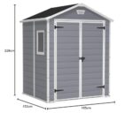 Keter Manor Outdoor Plastic Garden Storage Shed, Grey, 6 x 5 ft - Image 2