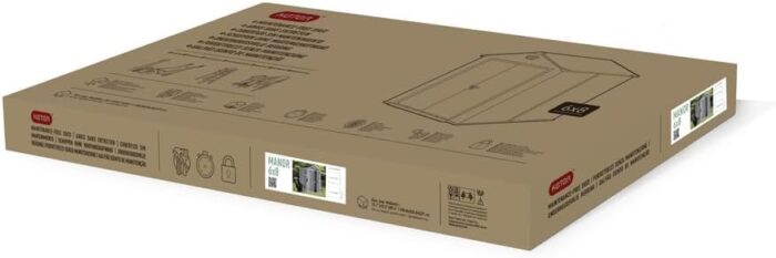 Keter Manor Outdoor Plastic Garden Storage Shed, Grey, 6 x 8 ft - Image 5