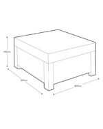 Keter GF06784 Corfu Outdoor 4 Seater Rattan Sofa Furniture Set with Accent Table - Graphite with Cream/Mushroom Cushions - Image 2