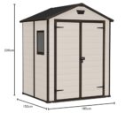 Keter Manor Outdoor Apex Double Door Garden Storage Shed 6 x 5ft Beige Brown Wood effect | Fade Free | All Weather Resistant | Safe and Secure | Zero Maintenance | 15 year Warranty - Image 2