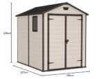 Keter Manor Outdoor Apex Double Door Garden Storage Shed 6 x 8ft Beige Brown Wood effect | Fade Free | All Weather Resistant | Safe and Secure | Zero Maintenance | 15 year Warranty - Image 2
