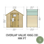Shire Garden Value Overlap 4ft x 6ft Double Door Shed