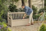 Keter Eden Bench 265L Outdoor 60% recycled Garden Furniture Storage Box Beige & Brown Wood Panel Effect | Fade Free | All Weather Resistant | Safe and Secure | Zero Maintenance | 2 year Warranty - Image 8