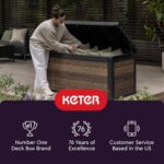 Keter City Brown Resin Deck Box Patio Furniture Pool Accessories and Outdoor Toy Storage - Image 9