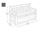 Keter Eden Bench 265L Outdoor 60% recycled Garden Furniture Storage Box Graphite & Light Grey | Fade Free | All Weather Resistant | Safe and Secure | Zero Maintenance | 2 year Warranty - Image 7
