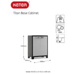 Keter Titan Low Indoor Garage Utility Multi purpose Cabinet - Black-Grey - Image 3