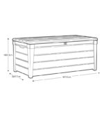 Keter Brightwood 454L Outdoor 60% recycled Garden Furniture Storage Box Brown Wood Panel Effect Fade Free All Weather Resistant Safe and Secure Zero Maintenance 2 year Warranty - Image 8