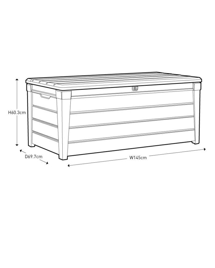 Keter Brightwood 454L Outdoor 60% recycled Garden Furniture Storage Box Brown Wood Panel Effect Fade Free All Weather Resistant Safe and Secure Zero Maintenance 2 year Warranty - Image 8