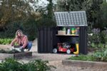 Keter 249319 Store it Out Nova Outdoor Garden Storage Shed, 32 x 71.5 x 113.5 cm, Dark Grey with Light Grey Lid - Image 8