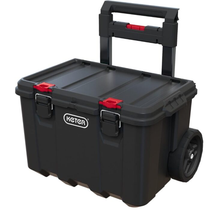 Keter Stack n' Roll Modular DIY Tool Storage System Cart with Wheels, Stackable, Lightweight, Durable, Water Resistant, Black - Image 4
