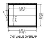 Shire Value Overlap 7ft x 5ft Shed - Windowless