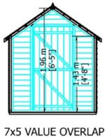 Shire Value Overlap 7ft x 5ft Shed - Windowless