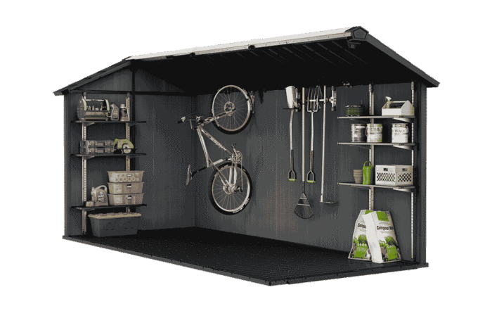 Newton Plus Dual Entry Shed 15x7.5ft - Grey