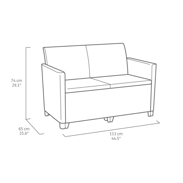 Keter Marie Outdoor Lounge Set | 2 Sofas + Vigo Storage Table + Cushions | Rattan-Effect Finish | Weatherproof Resin | 15-Min Easy Assembly | 3-Year Guarantee - Image 7
