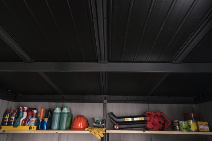 Keter Artisan Outdoor Pent Double Door Garden Storage Shed 7 x 7ft Grey Duotech+ Wood look and feel, Fade Free, All Weather Resistant, Safe and Secure, Zero Maintenance - Image 8