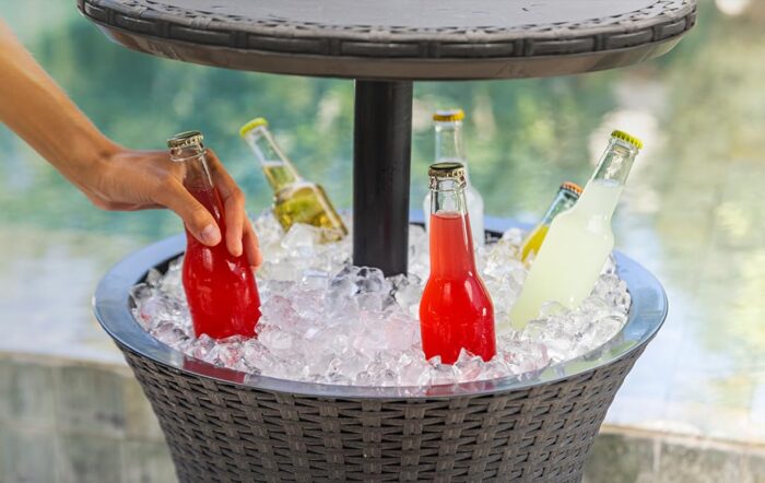 Keter Pacific Rattan Style Outdoor Cool Bar Ice Cooler Table Garden Furniture - Anthracite - Image 6