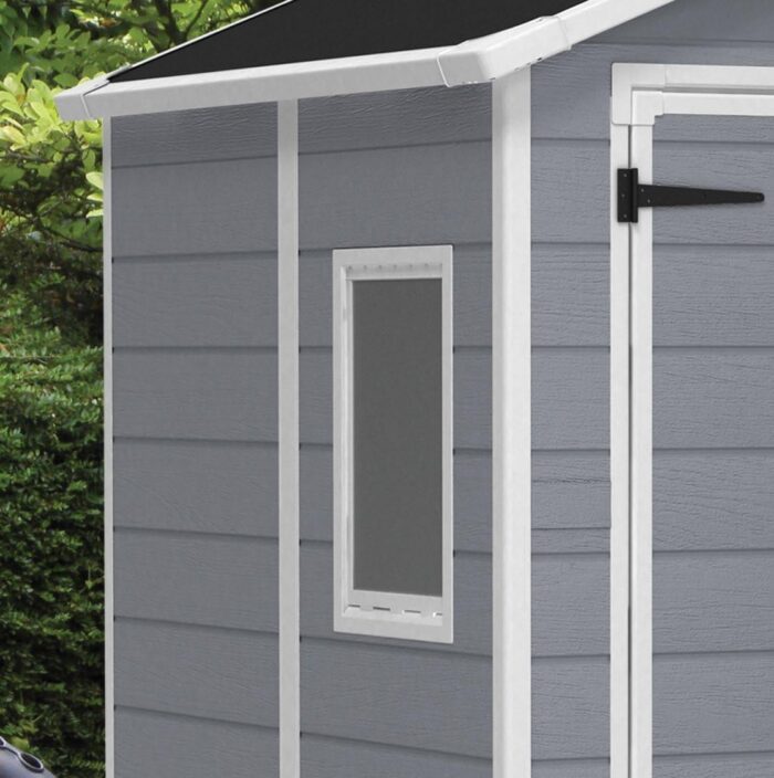 Keter Manor Outdoor Plastic Garden Storage Shed, Grey, 6 x 8 ft - Image 10