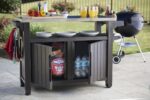 Keter Unity XL BBQ Side Table, Dimensions 134 x 51.7 x 89.6 cm, Grey, Weatherproof, Stainless Steel Worktop, Outdoor Sideboard, Perfect for Grilling in Spring - Image 9