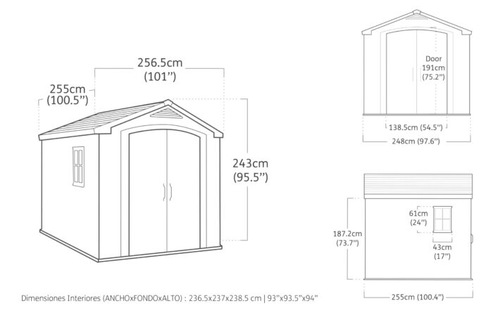Keter Factor Outdoor Plastic Garden Storage Shed, Beige, 8 x 8 ft - Image 6