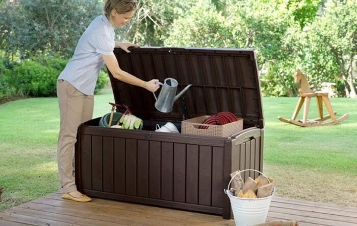 Keter Glenwood 390L Outdoor 60% recycled Garden Furniture Storage Box Brown| Fade Free | All Weather Resistant | Safe and Secure | Zero Maintenance | 2 year Warranty - Image 4