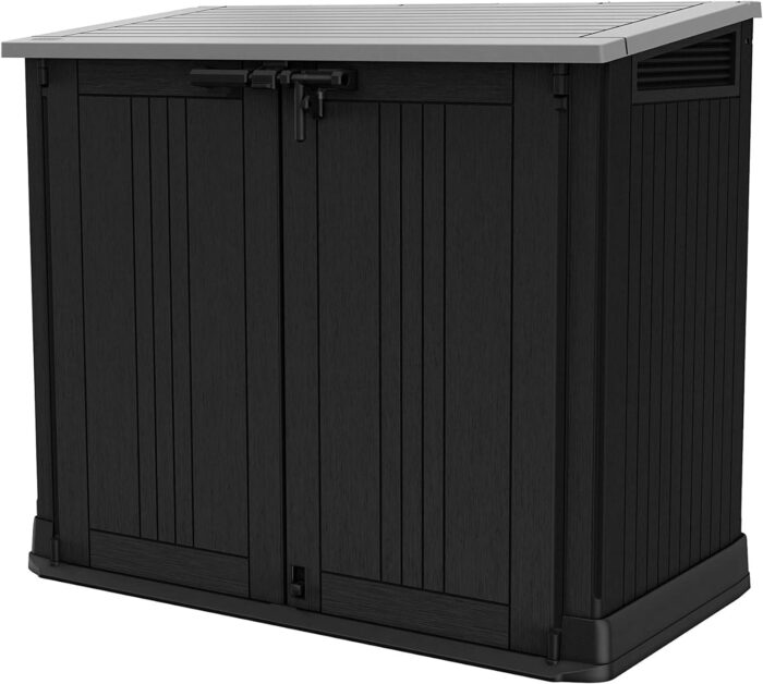 Keter 249319 Store it Out Nova Outdoor Garden Storage Shed, 32 x 71.5 x 113.5 cm, Dark Grey with Light Grey Lid - Image 5