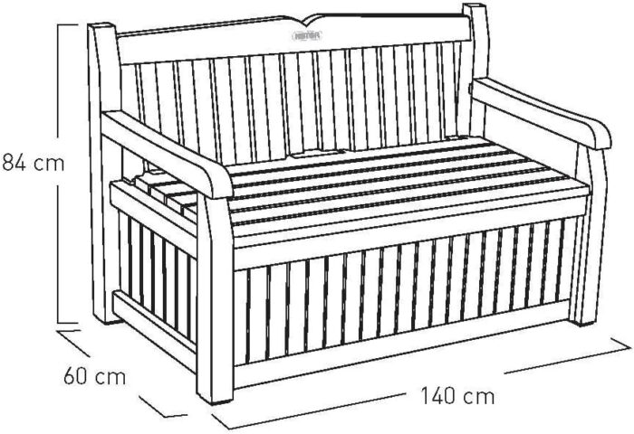 Keter Eden Bench 265L Outdoor 60% recycled Garden Furniture Storage Box Beige & Brown Wood Panel Effect | Fade Free | All Weather Resistant | Safe and Secure | Zero Maintenance | 2 year Warranty - Image 6