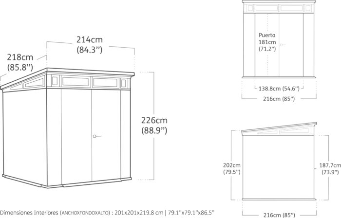 Keter Artisan Outdoor Pent Double Door Garden Storage Shed 7 x 7ft Grey Duotech+ Wood look and feel, Fade Free, All Weather Resistant, Safe and Secure, Zero Maintenance - Image 3