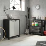 Keter Titan Low Indoor Garage Utility Multi purpose Cabinet - Black-Grey - Image 4
