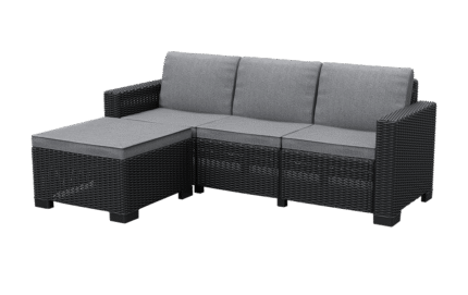California 3 Seater Chaise Longue Mini - Grey