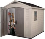 Keter Factor Outdoor Plastic Garden Storage Shed, Beige, 8 x 8 ft - Image 5