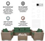 1,2 or 3 Seater Replacement Seat Cushion Pads for Keter Allibert California Rattan Outdoor Furniture | Water Resistant Rattan Patio Set Sofa Cushions Pads (Armchair, Bottle Green) - Image 6