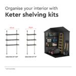 Keter Darwin Outdoor Apex Single Door Garden Storage Shed 6 x 4ft Grey Wood Look and Feel | Fade Free | All Weather Resistant | Safe and Secure | Zero Maintenance | 15 year Warranty - Image 7