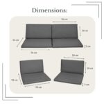 SOFTILLO Waterproof Outdoor Seat Cushions Pad for Keter Allibert Monaco - Comfy Set Cushion Pads For Patio Rattan Furniture - Removable Cover - Water Resistant Material, Foam - 8 Piece - Graphite - Image 8