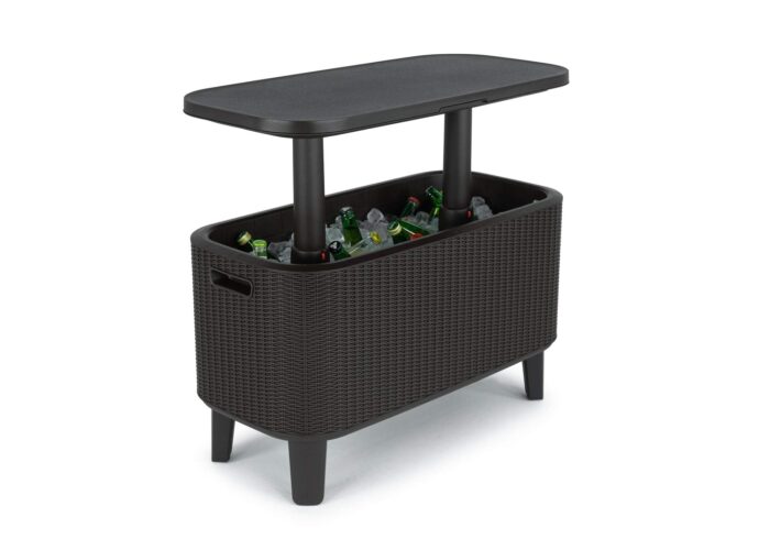 Keter Bevy BAR Cocktail Table, Polypropylene, Anthracite Grey - Image 1