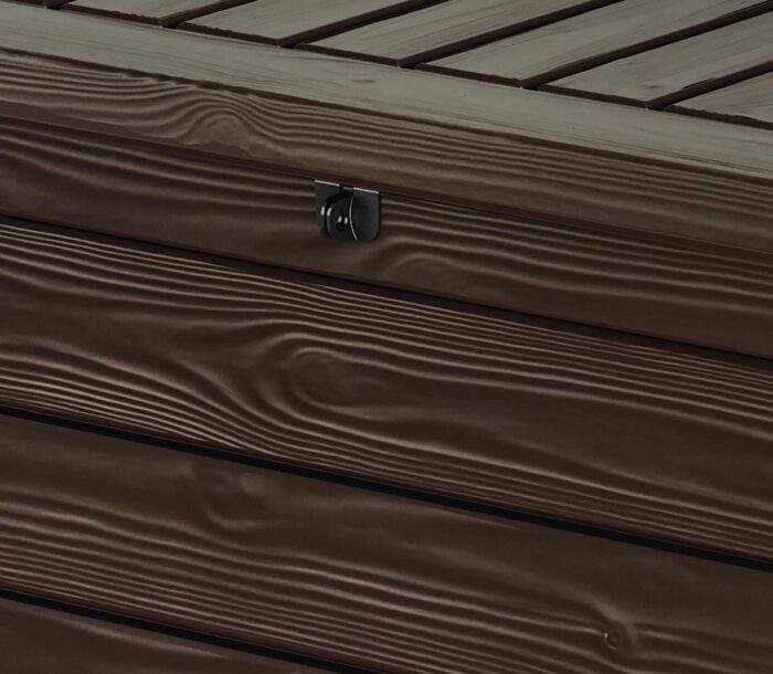 Keter Westwood 570L Outdoor 75% recycled Garden Furniture Storage Box Brown Wood Panel Effect ; Fade Free ; All Weather Resistant ; Safe and Secure ; Zero Maintenance ; 2 year Warranty - Image 5