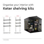 Keter Darwin Outdoor Apex Double Door Garden Storage Shed 6 x 8ft Grey Evotech+ Wood Look and Feel | Fade Free | All Weather Resistant | Safe and Secure | Zero Maintenance | 15 year Warranty - Image 2