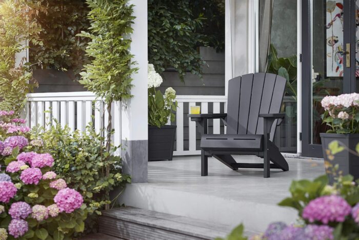 Keter Alpine Adirondack Outdoor Garden Furniture Chair - Graphite Grey - Image 7