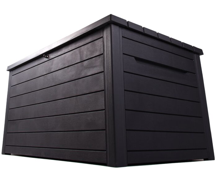 Keter Ontario XXL Cushion Box, Storage Box, Anthracite, 870 Litres, Wood Look with Gas Pressure Springs, Approx. 146 x 82 x 86 (H) cm - Image 5