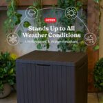 Keter City Brown Resin Deck Box Patio Furniture Pool Accessories and Outdoor Toy Storage - Image 4