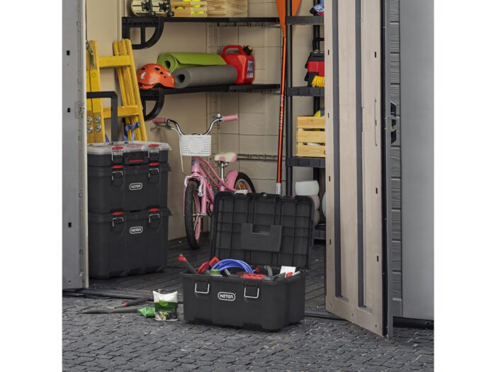 Keter Stack n' Roll Modular DIY Toolbox, Stackable, Lightweight, Durable, Water Resistant, Black - Image 2
