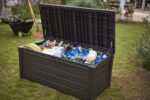 Keter Brightwood 454L Outdoor 60% recycled Garden Furniture Storage Box Brown Wood Panel Effect Fade Free All Weather Resistant Safe and Secure Zero Maintenance 2 year Warranty - Image 7