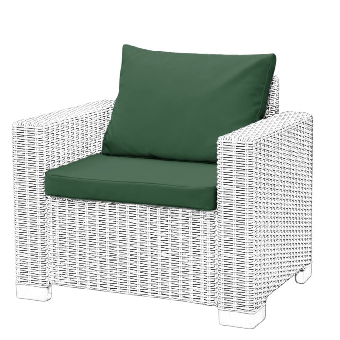 1,2 or 3 Seater Replacement Seat Cushion Pads for Keter Allibert California Rattan Outdoor Furniture | Water Resistant Rattan Patio Set Sofa Cushions Pads (Armchair, Bottle Green) - Image 1