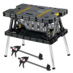 Keter Folding Work Table, Portable Workbench w/ 12" Clamps for Garage/Wood Shop - Image 2