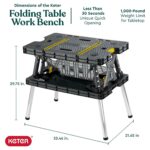 Keter Folding Work Table, Portable Workbench w/ 12" Clamps for Garage/Wood Shop - Image 9